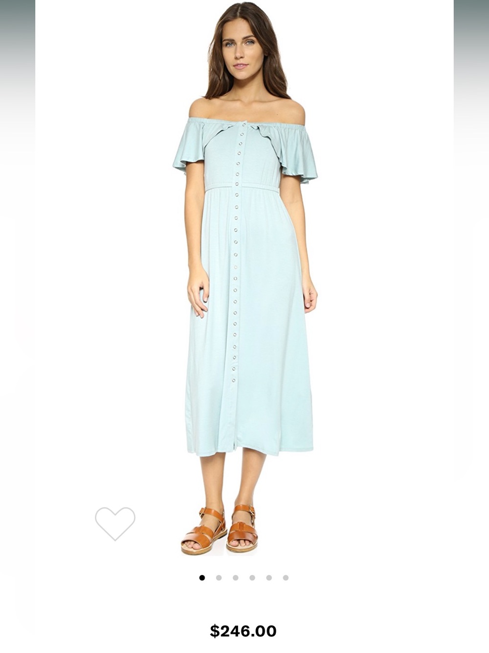 Rachel Pally Light Blue Button-Front Maxi with Ruffle Collar